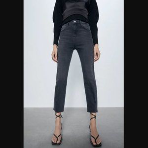 Zara Faded Black Ankle Jean